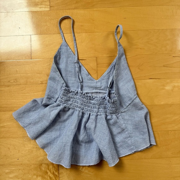 Blue and White Brandy Melville striped tank - Picture 2 of 3